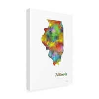 Marlene Watson 'Illinois State Map 1' platno umjetnost