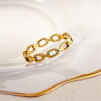 Dijamantni zaručnički prstenovi zlatne klase za žene, jednostavni srebrni prsten s temperamentom, Ženska Moda,