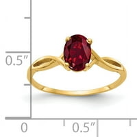 7-karatni Rubin prsten od žutog zlata izrađen od netaknutog Zlata, S 7-inčnim ovalnim rubinom