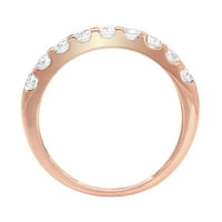 0. sintetički bijeli Safir 18k ružičasti zlatni dijamant okruglog reza, 8.5