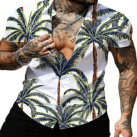 Muška ljetna košulja s reverom havajska majica bluza sa zaobljenim dnom uobičajeni kroj odbijeni ovratnik majica