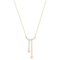Vintage ogrlica Od A - liste-bijeli i ružičasti zlatni premaz