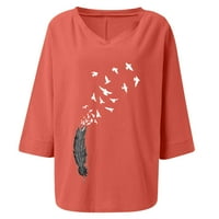 Ženski ljetni topovi od pamuka i lana u donjem rublju, ležerna bluza s majicom s izrezom u obliku slova Dandelion
