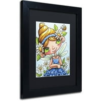 Zaštitni znak likovna umjetnost Daisy Flower Fairy Canvas Art by Jennifer Nilsson, Black Matte, crni okvir