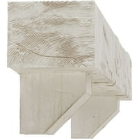 Ekena Millwork 6 H 8 d 72 W Hand Hewn Fau Wood Kamin Mantel Kit s Ashford Corbels, tvornički prepun