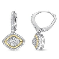 Bijele i žute dijamantne naušnice od bijelog i žutog srebra