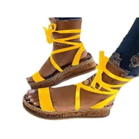 Bellella Ladies Casual Cipele Roman Strappy sandala Otvoreni nožni prst Lagana cipela Plaža dnevno žuta 5