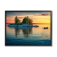 Stupell Sunset Island Horizon Photography Forgraphy Photography Crno uokvireni umjetnički print zid umjetnosti