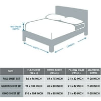 Hotel stil nit broja pamuk bogati satenski krevet set, pun, srebrni, set od 6