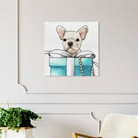 Punway Avenue Fashion i Glam Wall Art Canvas Otisci 'Fancy Jewel Puppy' Moda - plava, bijela