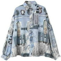 Dadaria Prevelike majice za žene modni modni kratki rukav vintage mačji print korejska košulja casual gornja bluza
