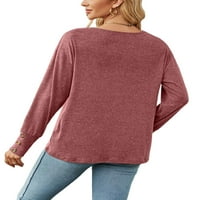 Majica dugih rukava majica dugih rukava majica dugih rukava ženski pulover jednobojna široka tunika bluza ljubičasta