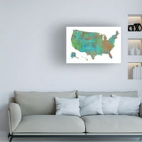 Marlene Watson 'USA Map 3' Canvas Art