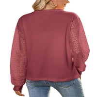 Ženska labava pletena majica, široka ležerna Majica, otvorena radna majica, cigla crvena u boji, u boji, u boji,