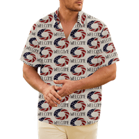4. srpnja Muška havajska majica s grafičkim printom američke državne zastave ovratnik košulje 3-inčni Print ulična