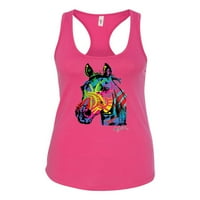 Wild Bobby, Neon Rainbow Horse Animal Lover Ladies Racerback Tank Top, malina, mala