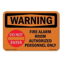 Znak upozorenja - soba za vatrogasnu alarm odobrenu sa simbolom