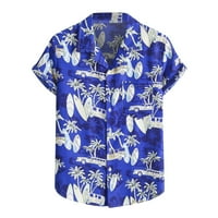 CLLIOS muške havajske košulje Ljetni tisak džepnog gumba kratkih rukava dolje povremena majica bluza odmor aloha