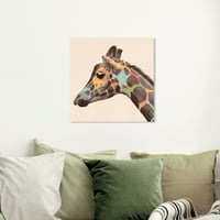 Wynwood Studio Animals Canvas Art Print 'Šarena žirafa' zoološki vrt i divlje životinje - smeđa, žuta
