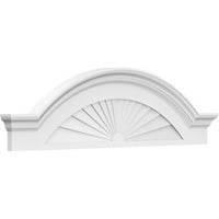 Ekena Millwork 24 W 7 H 2-1 2 P Segment Arch W Flankeri Sunburst Arhitektonski stupanj PVC Pediment
