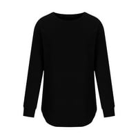 Huaai bluza za ženske posade s dugim rukavima casual pullover vrh labave fit flow bez haube majice crna l