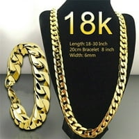 Eychin Fashion Men 18K zlatna ogrlica Kubanska ogrlica za muškarce za darove nakita za muškarce