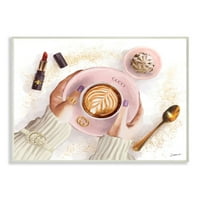Stupell Industries ženska glam modna kava latte umjetnički dizajner marki zidne plakete dizajna Ziwei li, 13 19