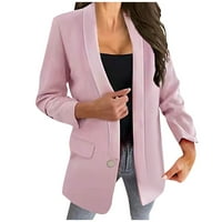 Moderna ženska jakna jesenska gornja jakna jednobojno opremljeno odijelo s reverima i gumbima temperamentno odijelo