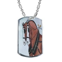Srebro хромированное ogrlica sa očnjak жетоном KuzmarK - Tim Clydesdale u zbirci Upregnite Chrome Dog Tag Necklace