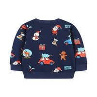 Jesenska Božićna majica za dječake, ležerni pulover s dugim rukavima s printom majica, ulična odjeća, jesenska