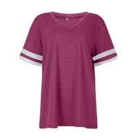 Rasprodaja majica za žene ležerna bluza kratkih rukava jednobojne ženske modne bluze s izrezom u obliku vina u