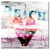 Wynwood Studio Nautical and Coastal Wall Art Canvas Otisci bikini tropski obalni - ružičasta, plava