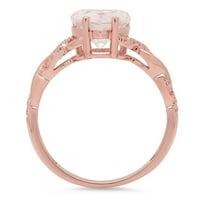 2. dijamantni prsten od sintetičkog moissanita u obliku srca od ružičastog zlata od 14 karata s umetcima od 5,5