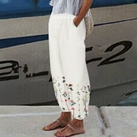 ; / Ženske plus size hlače na rasprodaji ženske ljetne Ležerne udobne široke jednobojne hlače s džepovima hlače