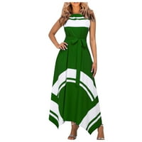Ženska ležerna labava sundress duga haljina Maksi haljine bez rukava s prorezom ljetna haljina za plažu s džepovima