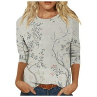 Rasprodaja ljetne bluze s rukavima za žene jesenska Moda ležerni puloveri s printom vrhovi svijetloljubičaste