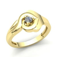 Zaručnički prsten od prirodnog dijamanta okruglog reza od 0,33 karata od 18 karata od punog ružičastog, bijelog
