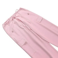 Teretne hlače Žene modne žene hlače pune hlače ležerne ravne solidne boje za uklanjanje hlača