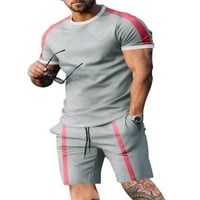 Muška odjeća, krojeni sportski komplet, trenirke s kratkim rukavima, fitness majica i kratke hlače, Kompleti za
