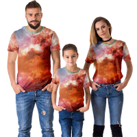 Dječja majica s 3D ispis Crvena nebo, ljetna moda casual majica za dječake i djevojčice, Unisex odjeća, majice,