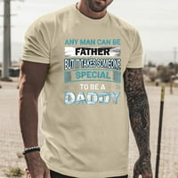 Muške ljetne Ležerne košulje za Dan očeva, retro majica s djelomičnim slovima, gornji dio vrata s kratkim rukavima