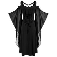 Luiyenes Rukav čvrsti plus žene veličine gotičke krize hladne čipkaste haljine za žensku haljinu