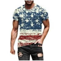 Majica za Dan neovisnosti za muškarce 3-inčne majice s digitalnim ispisom zastave, kratke hlače, rukavi, majice,
