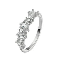 Modni Geometrijski dijamantni prsten nepravilnog oblika, jednostavan i obrnuto, za žene i djevojke, modni prstenovi