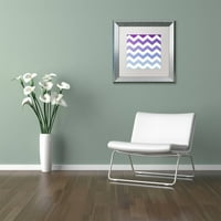 Zaštitni znak likovna umjetnost Purple-plavi ševron Canvas Art by Color Bakery White Matte, Silver Frame