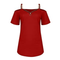 Žene majice prozračna ulična odjeća tanak fit vitki v vrat Čvrsta boja kratki rukavi dame ženske proljeće ljeto