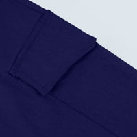 Flash prodaja ; Modni Ženski jednobojni pojasevi visoke elastičnosti ravne Ležerne duge hlače tamnoplave hlače
