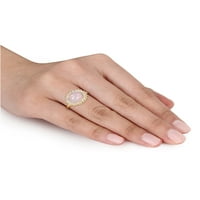 9- Carat T.G.W. Etiopska Opal i Carat T.W. Diamond 14K žuto zlato 3-pc set halo zaručničkog prstena i naušnica