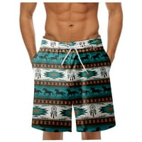 Muške modne havajske kratke hlače za plažu s naramenicama s printom sportske casual kratke hlače lagane kratke