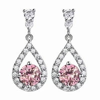 Super svijetle ružičaste dijamantne šuplje naušnice u obliku kapi ženske visokokvalitetne male temperamentne mrežaste